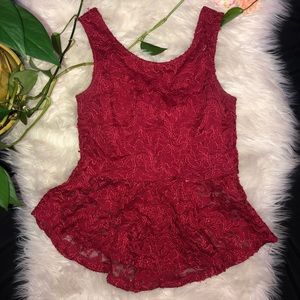 Red tank blouse